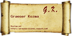 Graeser Kozma névjegykártya